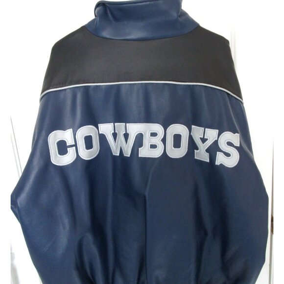 Dallas Cowboys Mens Jacket XL Faux Leather NFL Essex Game Day New Without Tags - Picture 6 of 16